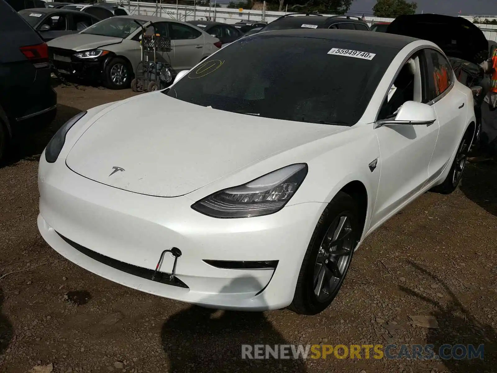 2 Photograph of a damaged car 5YJ3E1EA1KF425088 TESLA MODEL 3 2019