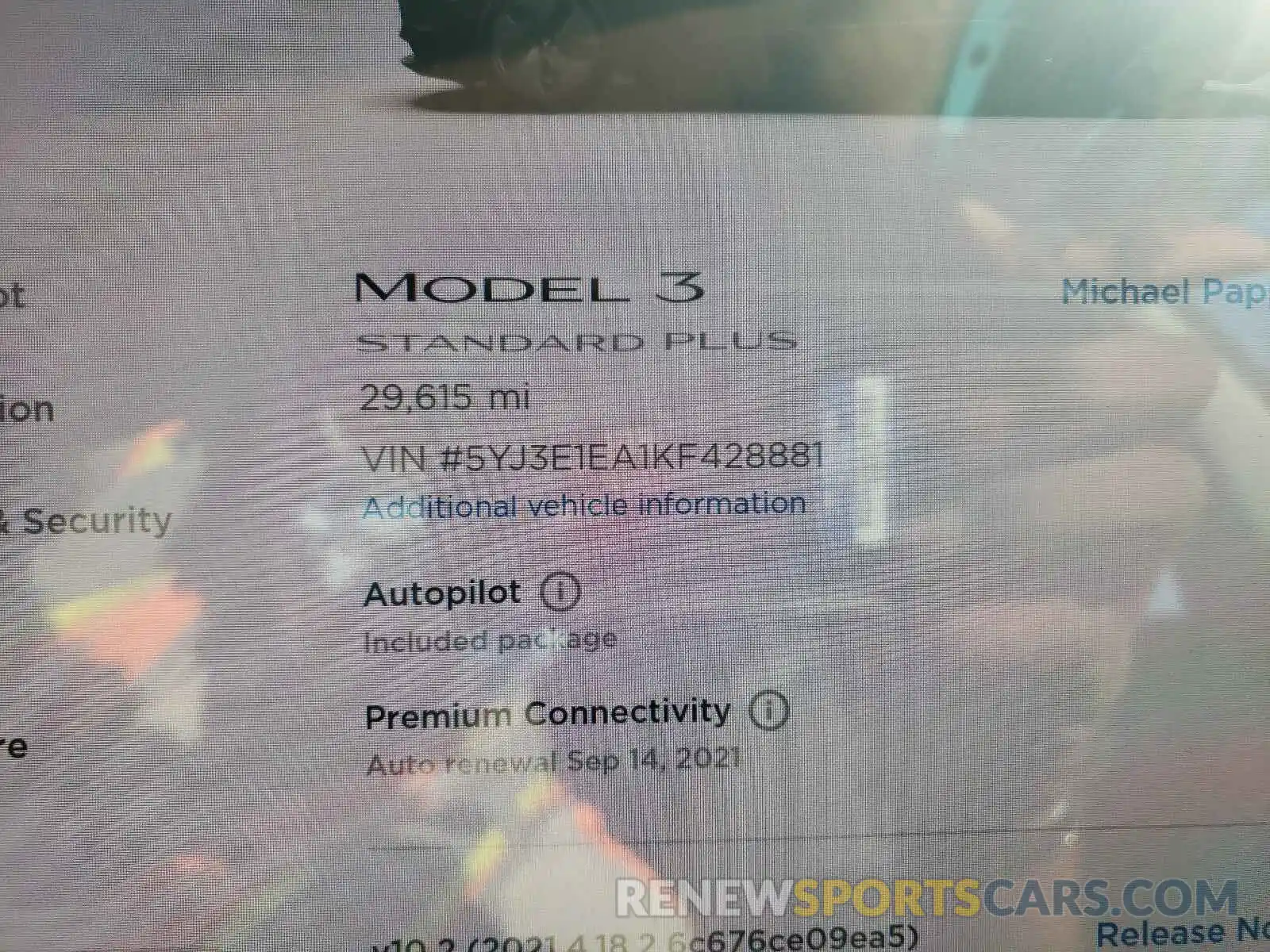 8 Photograph of a damaged car 5YJ3E1EA1KF428881 TESLA MODEL 3 2019