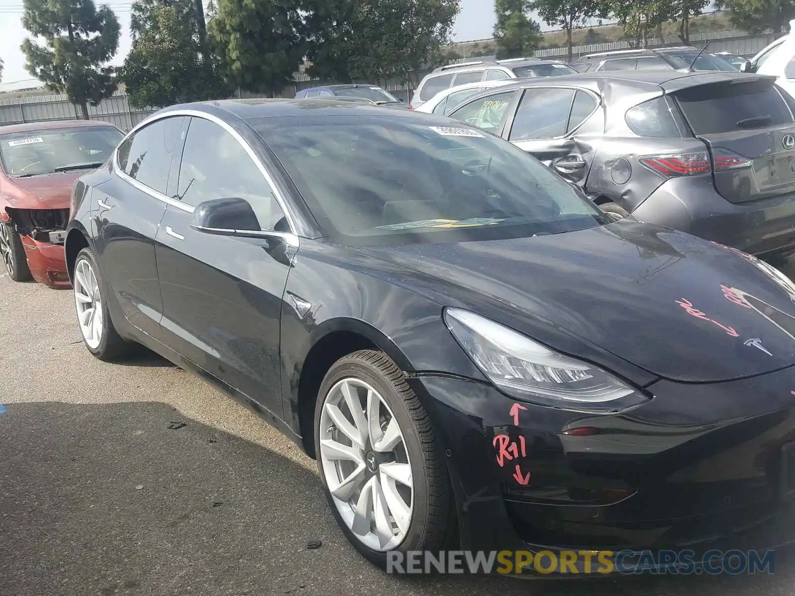 1 Photograph of a damaged car 5YJ3E1EA1KF434583 TESLA MODEL 3 2019