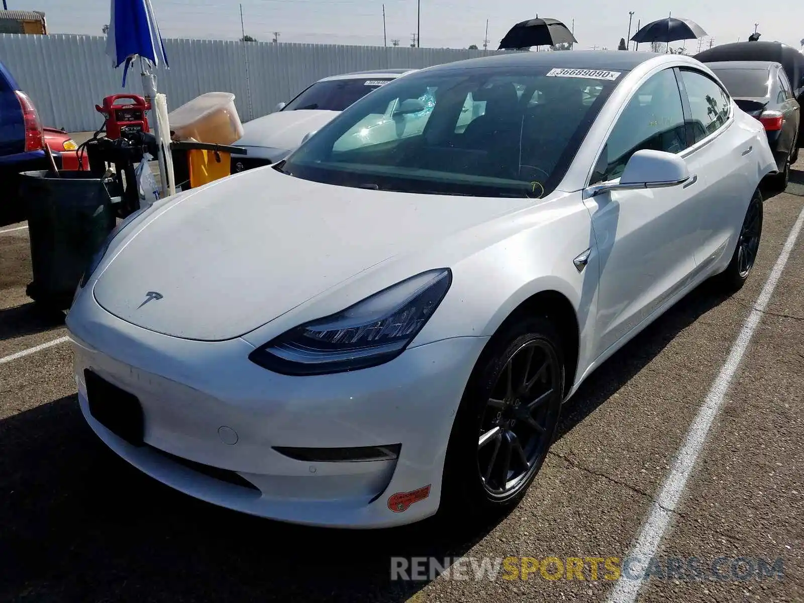 2 Photograph of a damaged car 5YJ3E1EA1KF436589 TESLA MODEL 3 2019