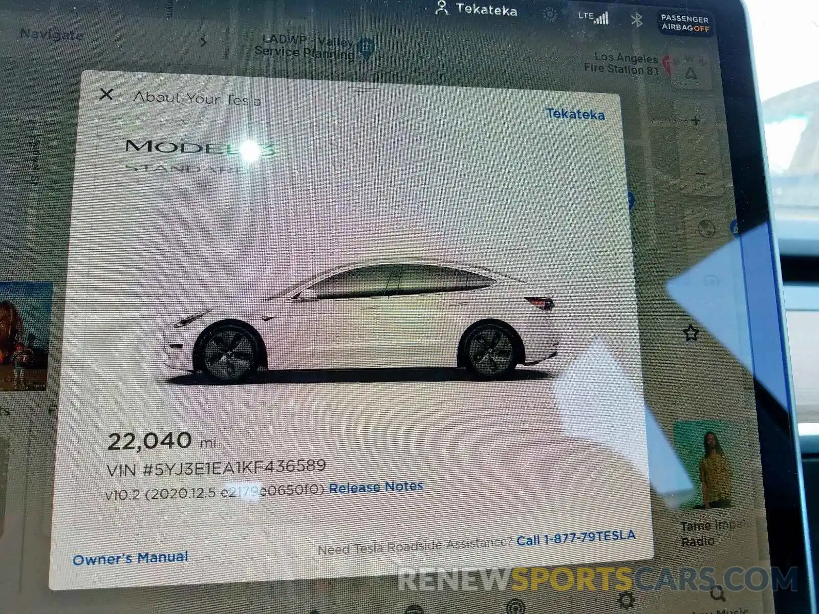 8 Photograph of a damaged car 5YJ3E1EA1KF436589 TESLA MODEL 3 2019