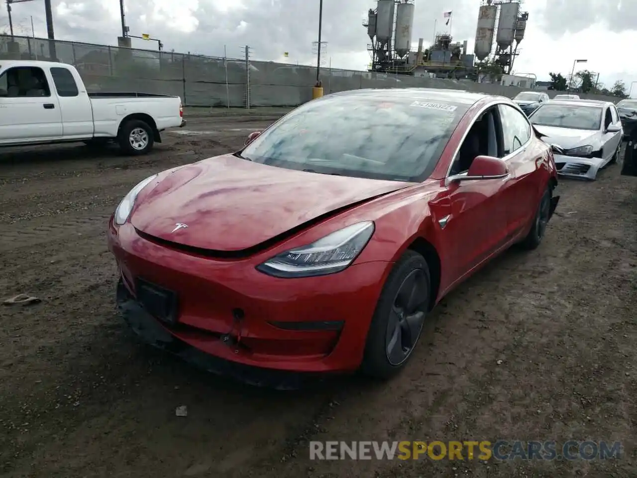 2 Photograph of a damaged car 5YJ3E1EA1KF464005 TESLA MODEL 3 2019