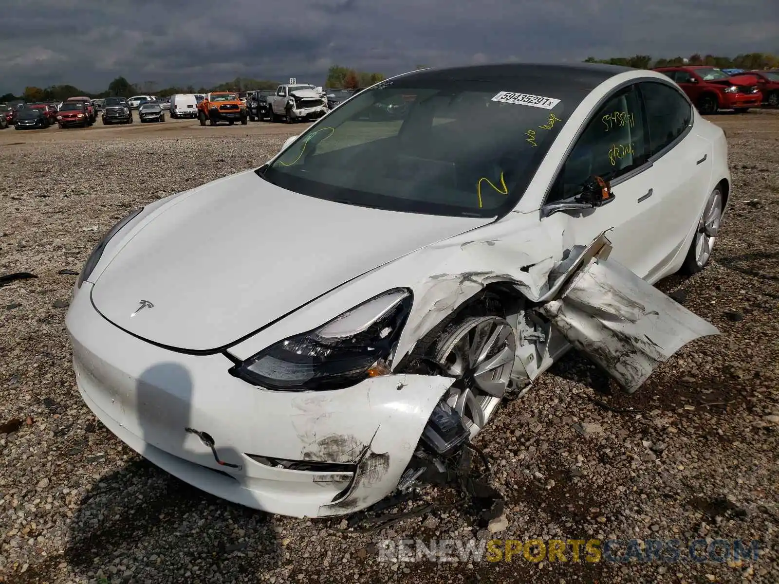 2 Photograph of a damaged car 5YJ3E1EA1KF466482 TESLA MODEL 3 2019