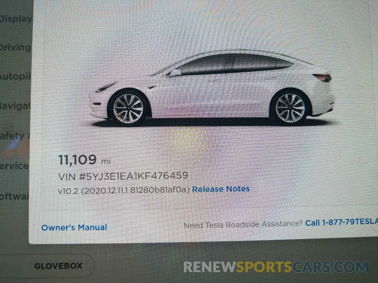 8 Photograph of a damaged car 5YJ3E1EA1KF476459 TESLA MODEL 3 2019