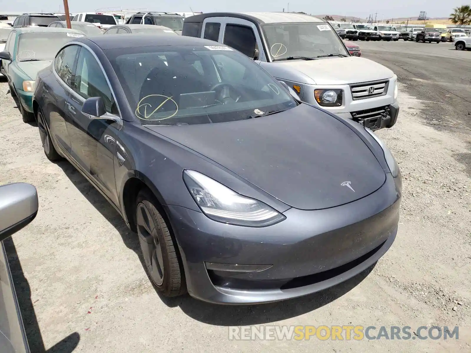 1 Photograph of a damaged car 5YJ3E1EA1KF480267 TESLA MODEL 3 2019