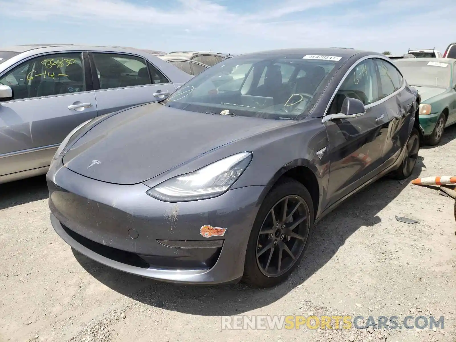 2 Photograph of a damaged car 5YJ3E1EA1KF480267 TESLA MODEL 3 2019