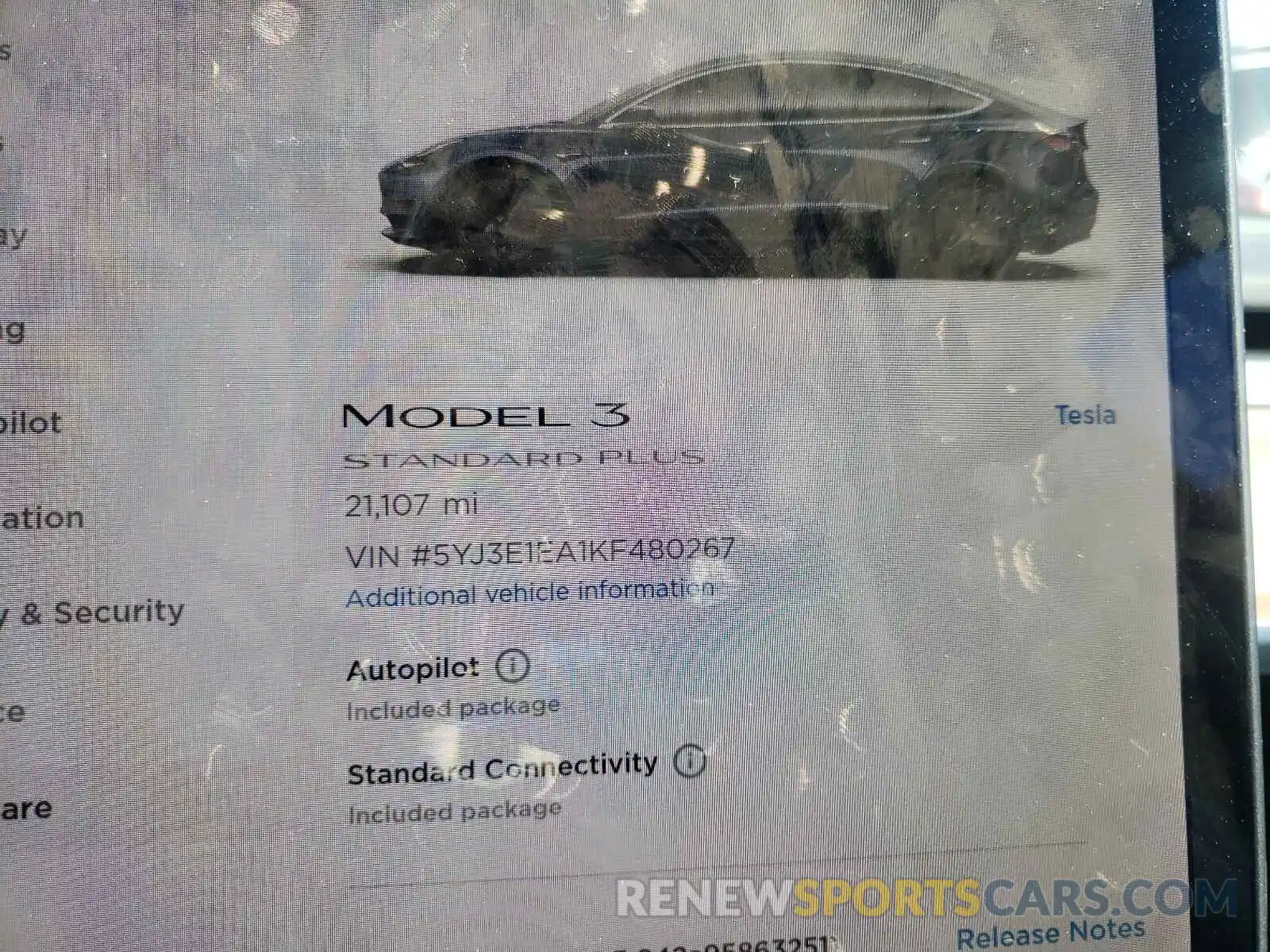 8 Photograph of a damaged car 5YJ3E1EA1KF480267 TESLA MODEL 3 2019