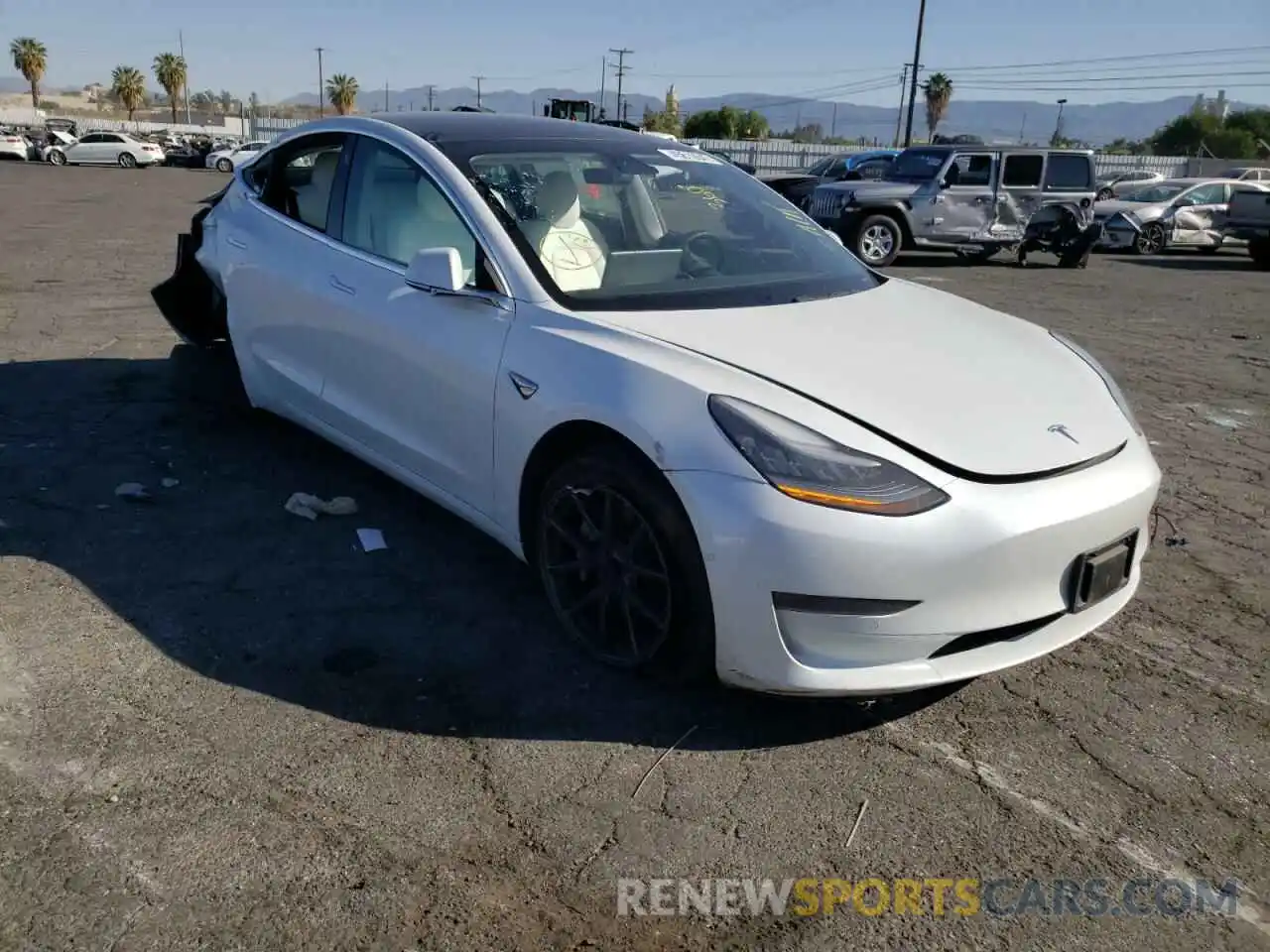 1 Photograph of a damaged car 5YJ3E1EA1KF486490 TESLA MODEL 3 2019