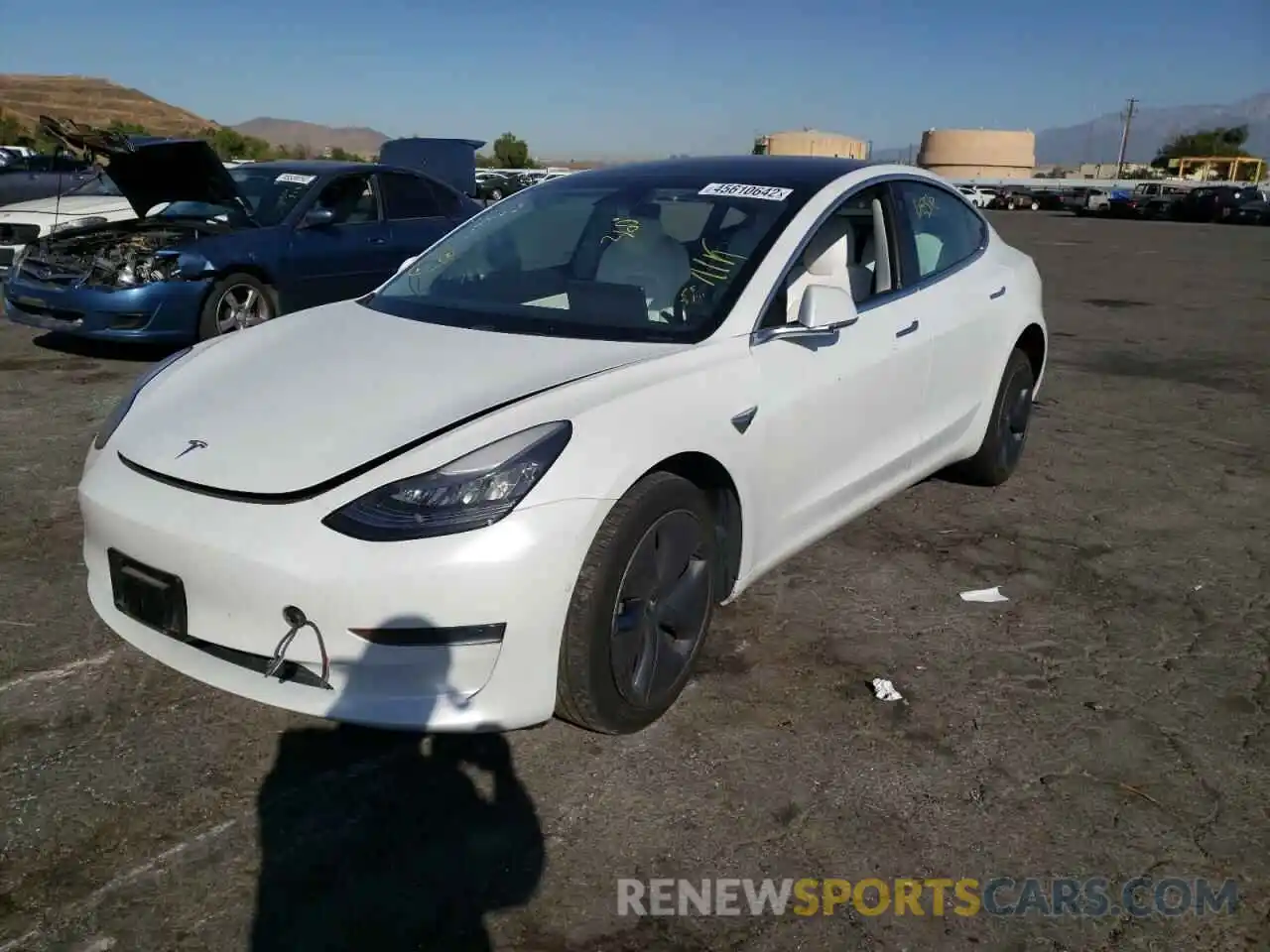 2 Photograph of a damaged car 5YJ3E1EA1KF486490 TESLA MODEL 3 2019