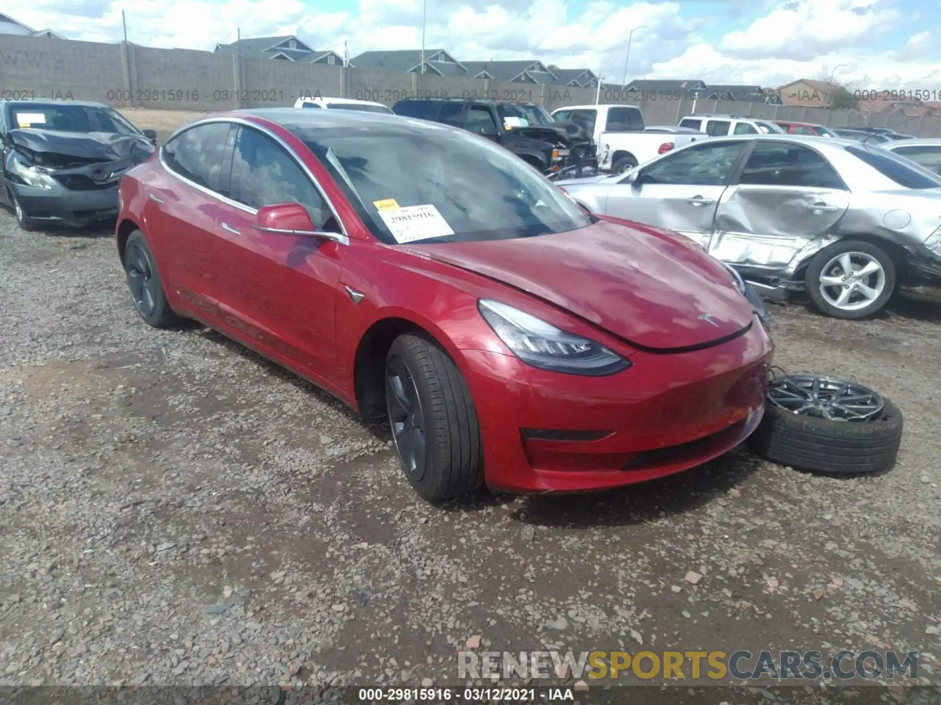 1 Photograph of a damaged car 5YJ3E1EA1KF508973 TESLA MODEL 3 2019