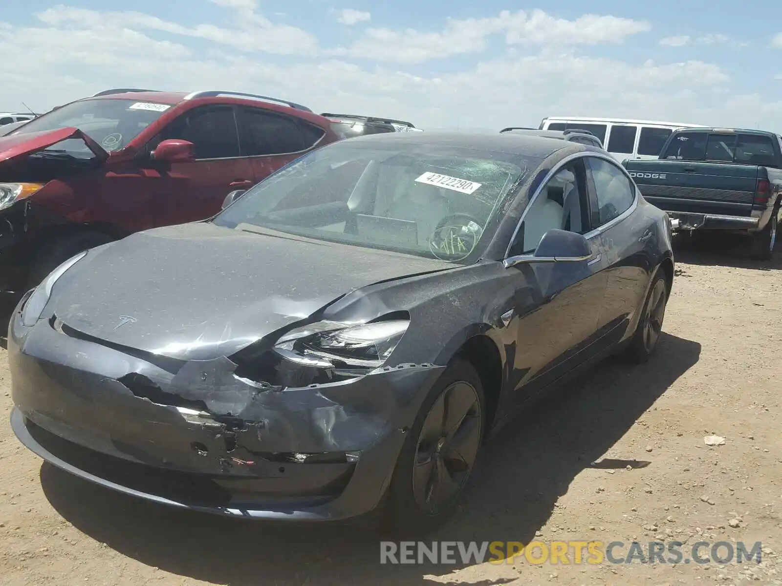 2 Photograph of a damaged car 5YJ3E1EA1KF519570 TESLA MODEL 3 2019