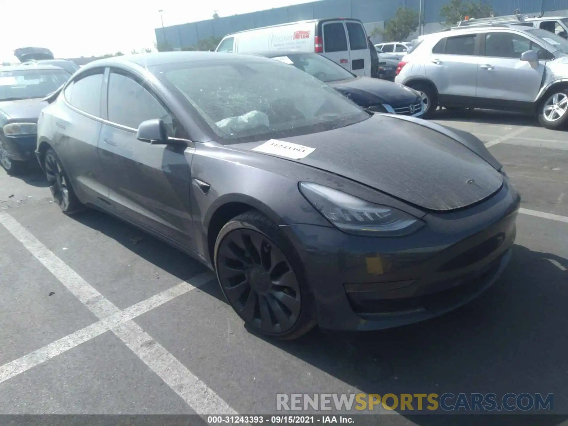 1 Photograph of a damaged car 5YJ3E1EA1KF537003 TESLA MODEL 3 2019