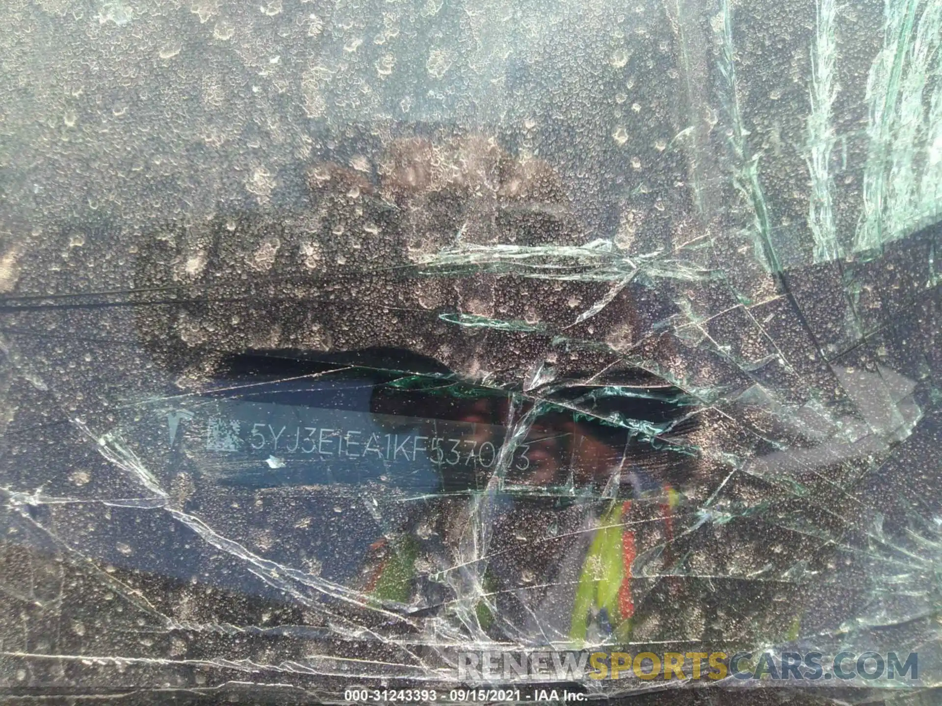 9 Photograph of a damaged car 5YJ3E1EA1KF537003 TESLA MODEL 3 2019