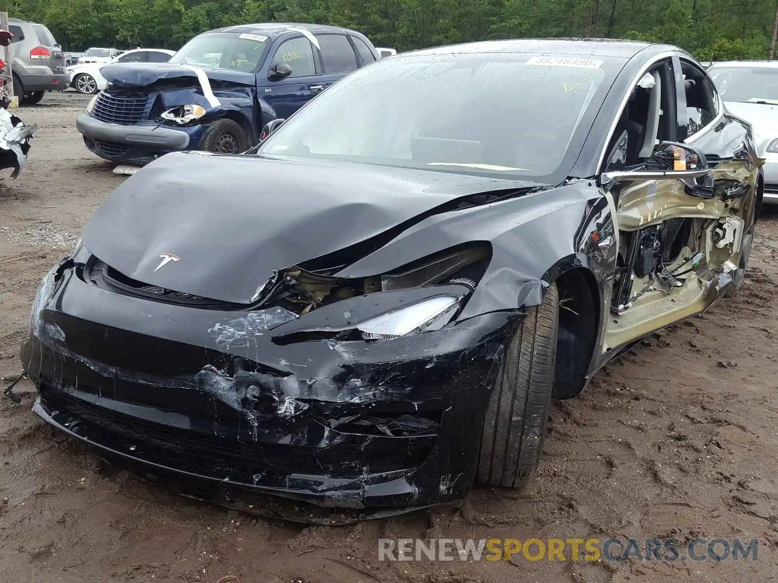 2 Photograph of a damaged car 5YJ3E1EA2KF190121 TESLA MODEL 3 2019