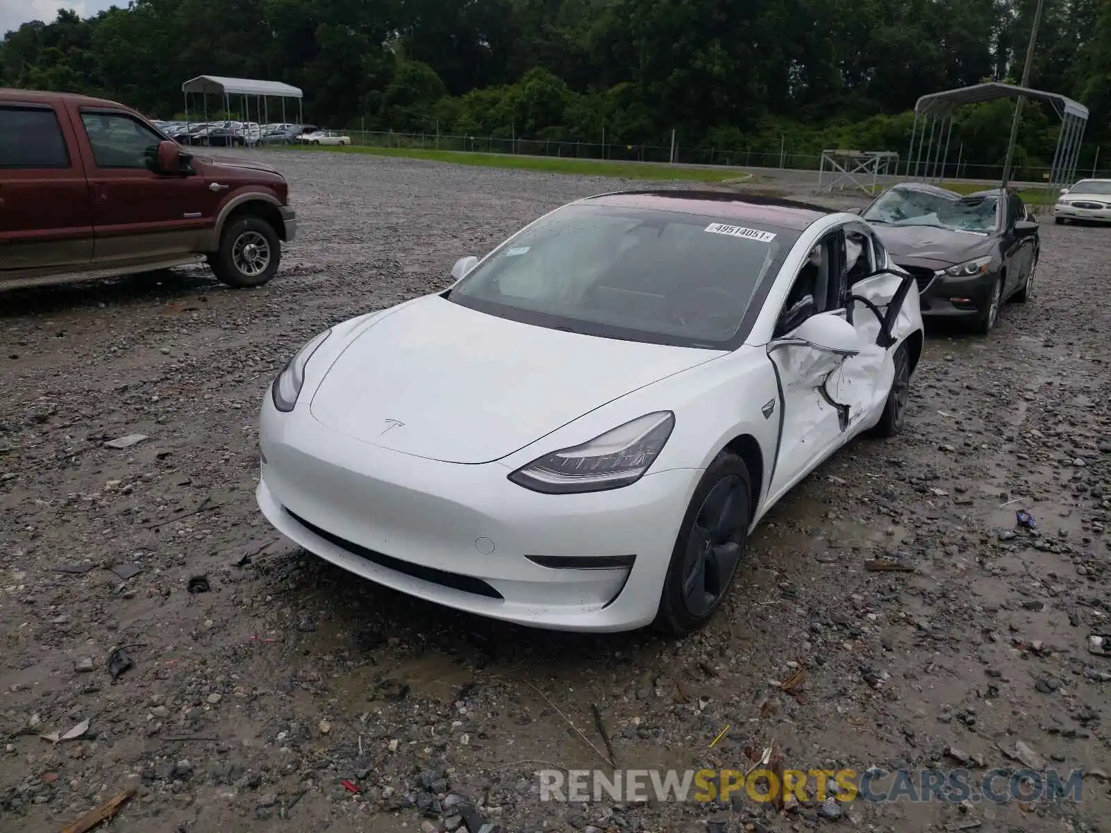 2 Photograph of a damaged car 5YJ3E1EA2KF190555 TESLA MODEL 3 2019