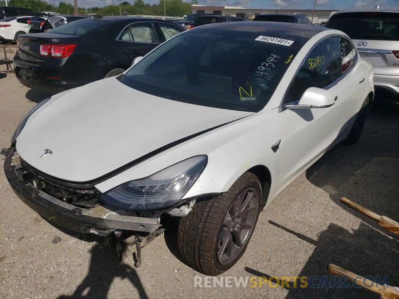 2 Photograph of a damaged car 5YJ3E1EA2KF190622 TESLA MODEL 3 2019