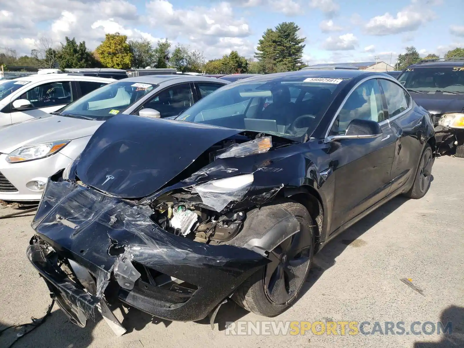 2 Photograph of a damaged car 5YJ3E1EA2KF192922 TESLA MODEL 3 2019