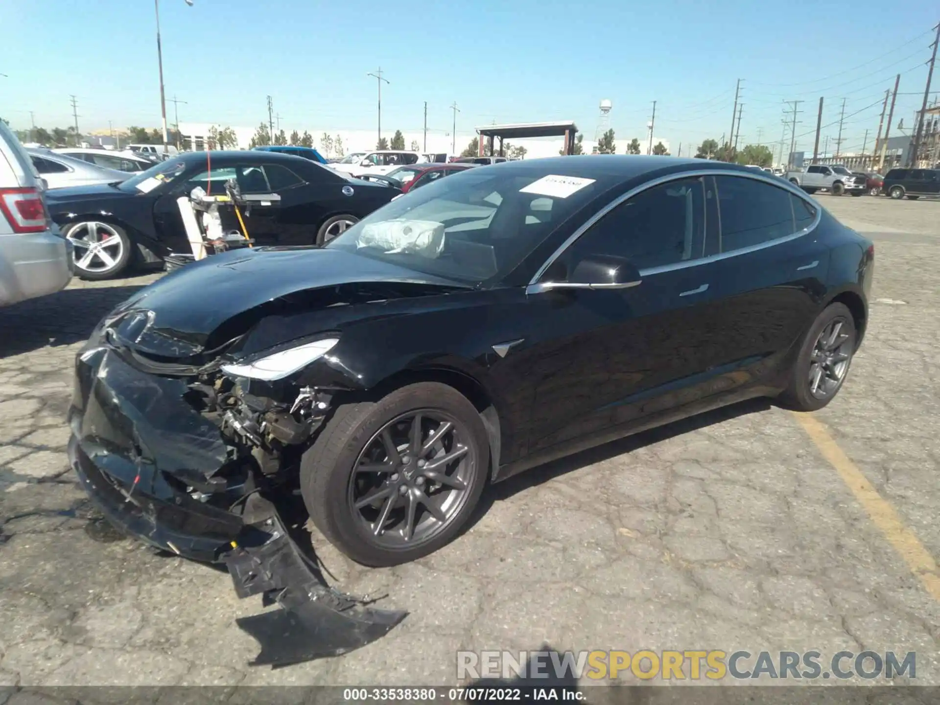 2 Photograph of a damaged car 5YJ3E1EA2KF193360 TESLA MODEL 3 2019