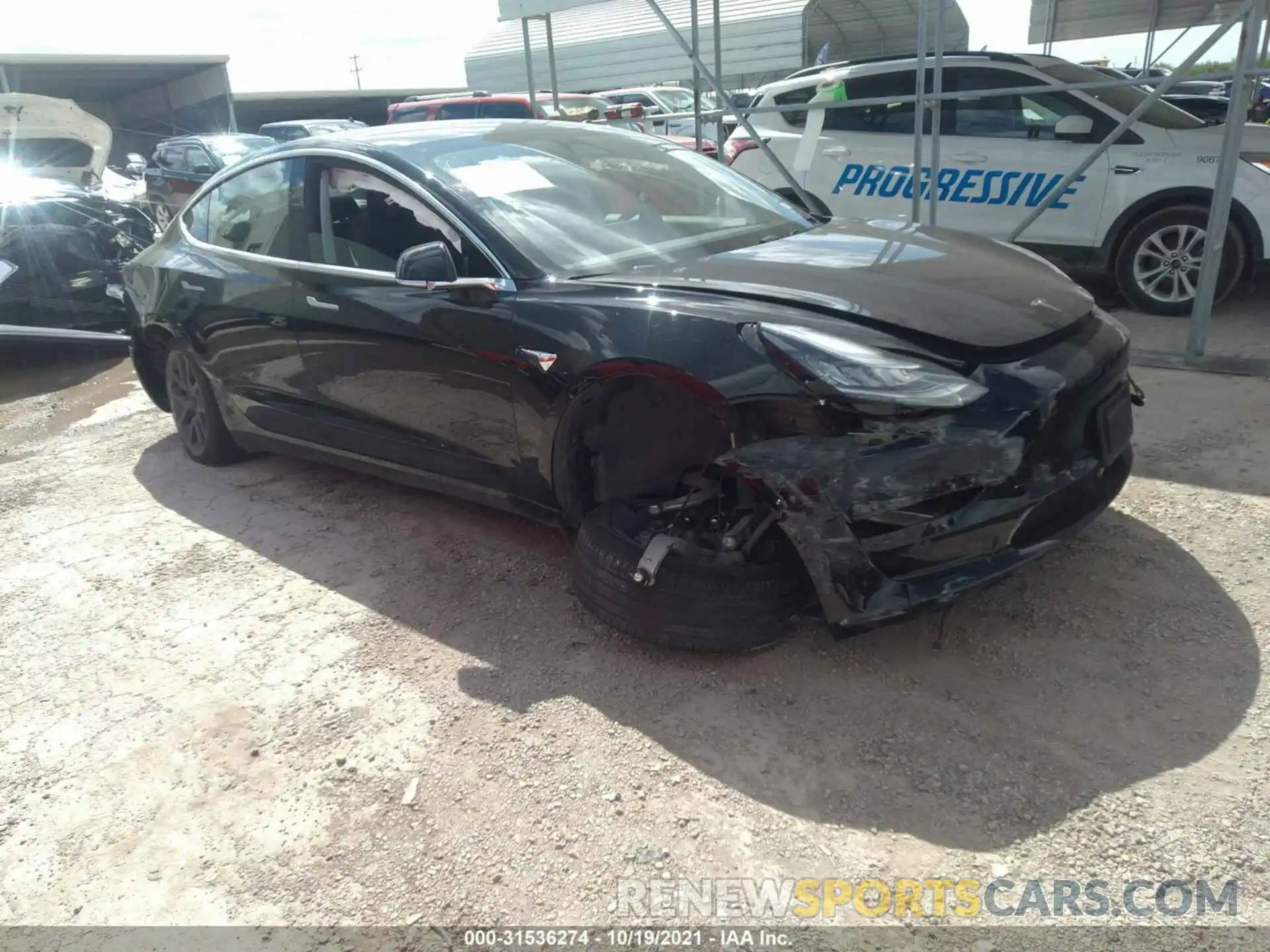 1 Photograph of a damaged car 5YJ3E1EA2KF296648 TESLA MODEL 3 2019