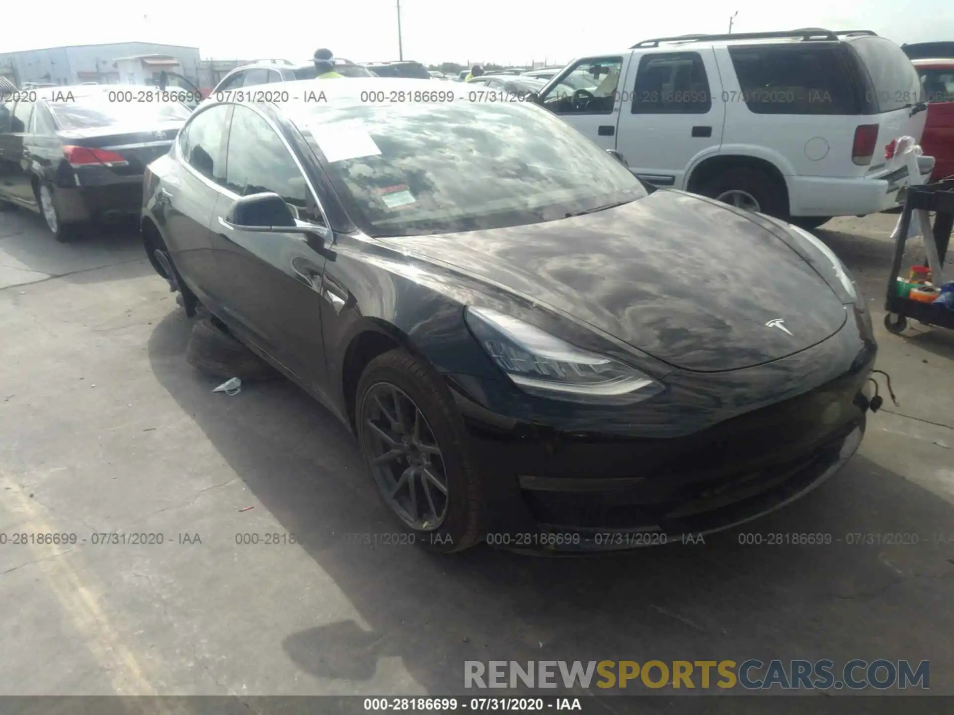 1 Photograph of a damaged car 5YJ3E1EA2KF297458 TESLA MODEL 3 2019