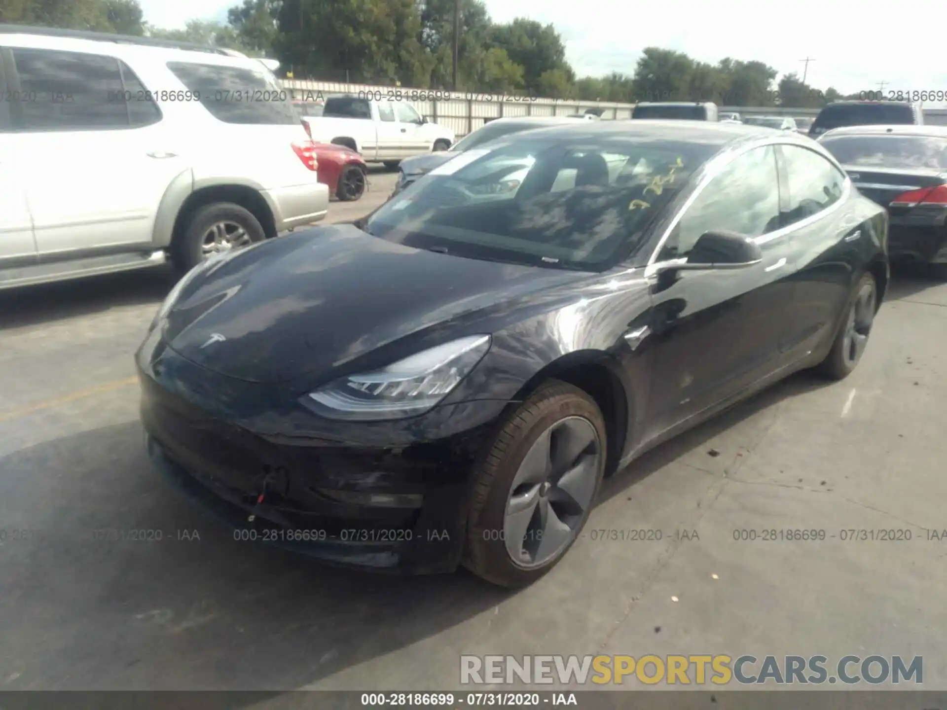 2 Photograph of a damaged car 5YJ3E1EA2KF297458 TESLA MODEL 3 2019