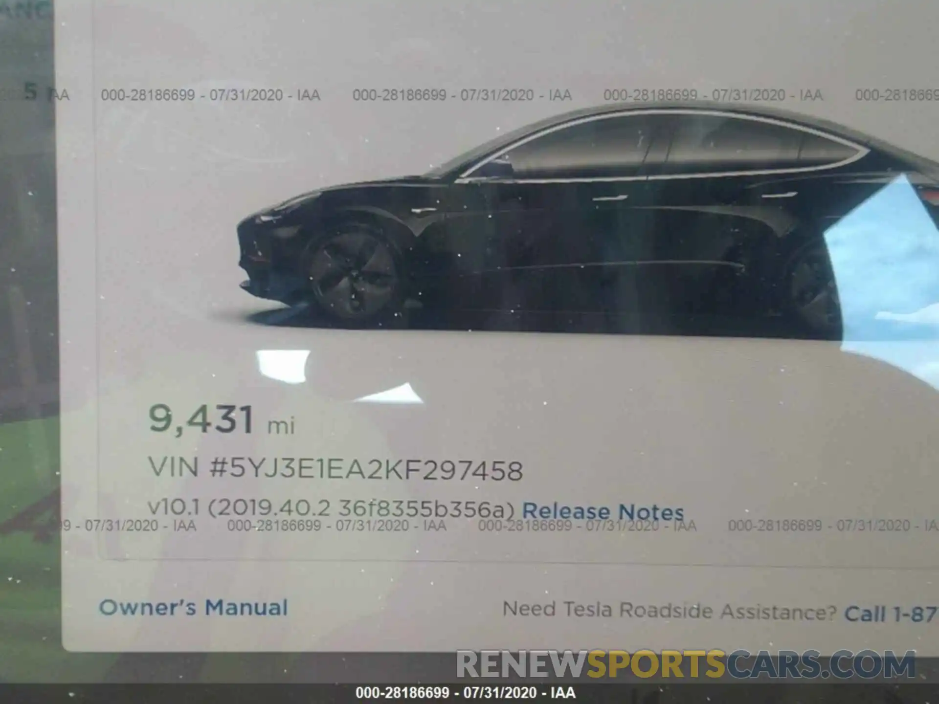 7 Photograph of a damaged car 5YJ3E1EA2KF297458 TESLA MODEL 3 2019