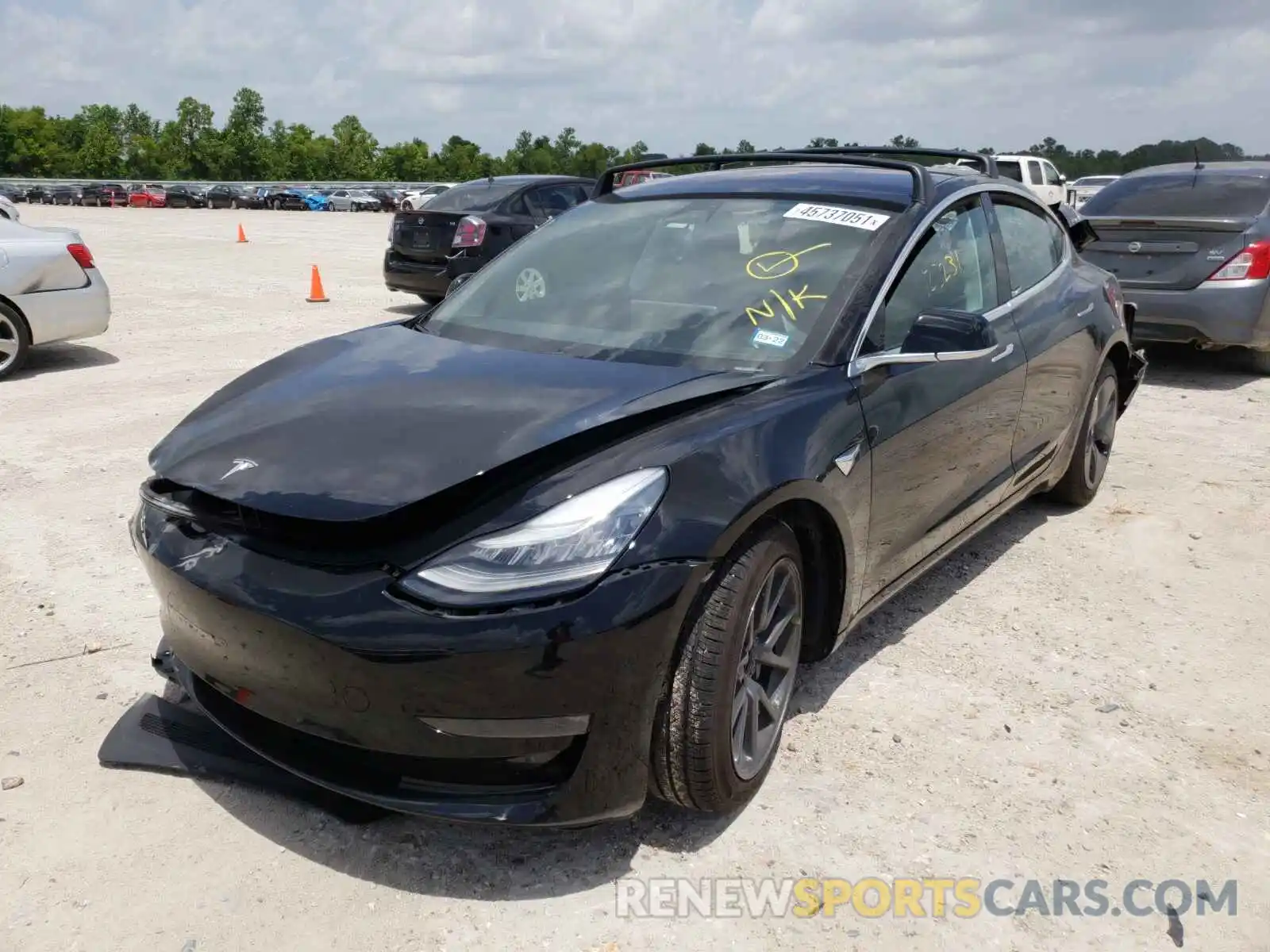 2 Photograph of a damaged car 5YJ3E1EA2KF297699 TESLA MODEL 3 2019