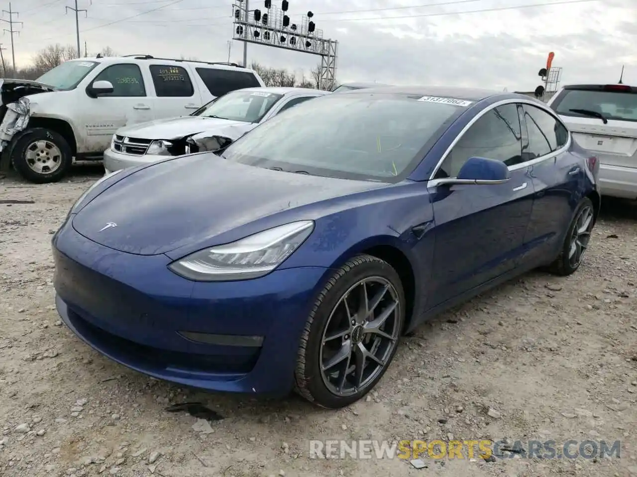 2 Photograph of a damaged car 5YJ3E1EA2KF301248 TESLA MODEL 3 2019