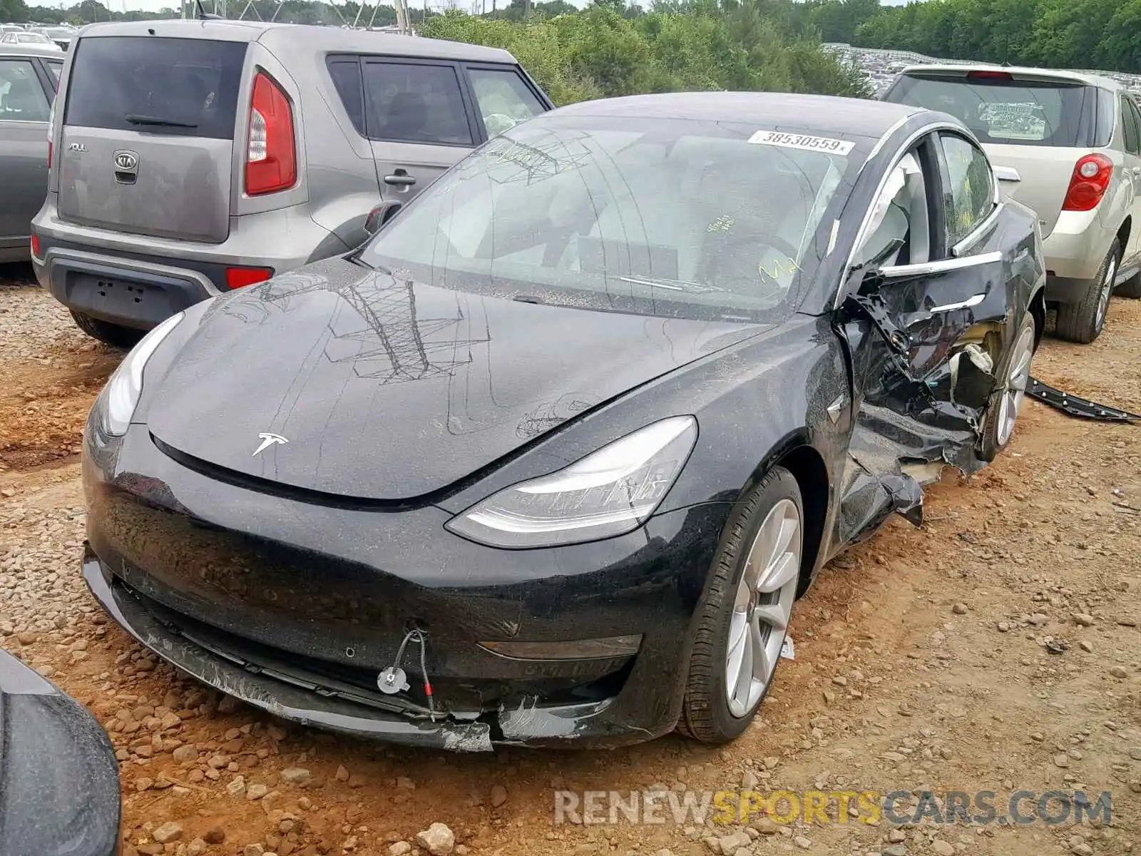 2 Photograph of a damaged car 5YJ3E1EA2KF302447 TESLA MODEL 3 2019