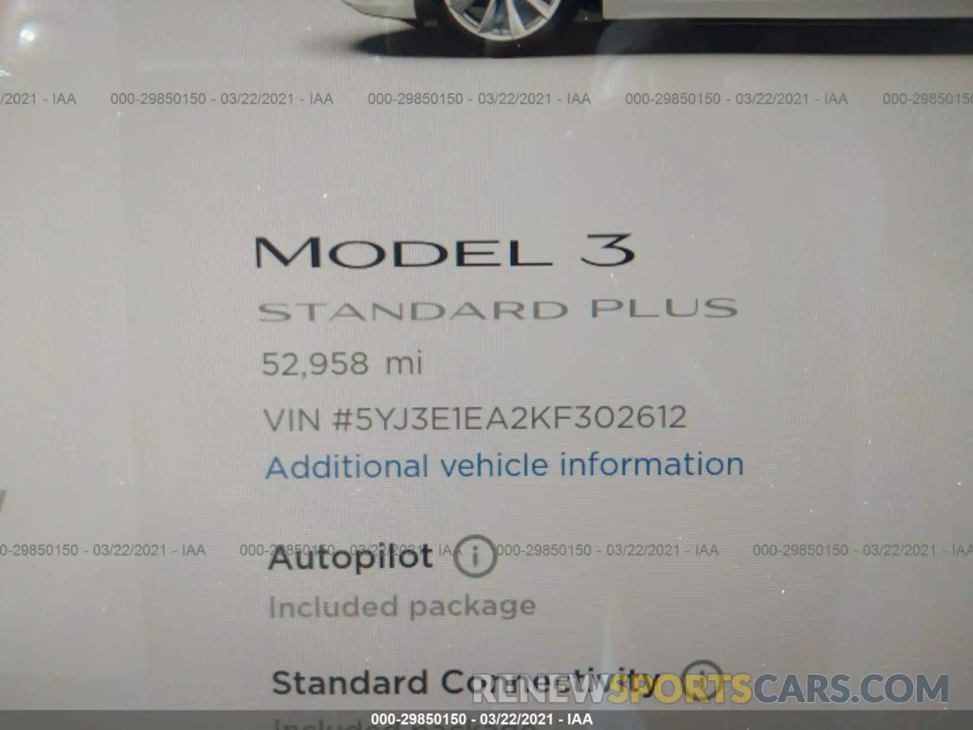 7 Photograph of a damaged car 5YJ3E1EA2KF302612 TESLA MODEL 3 2019