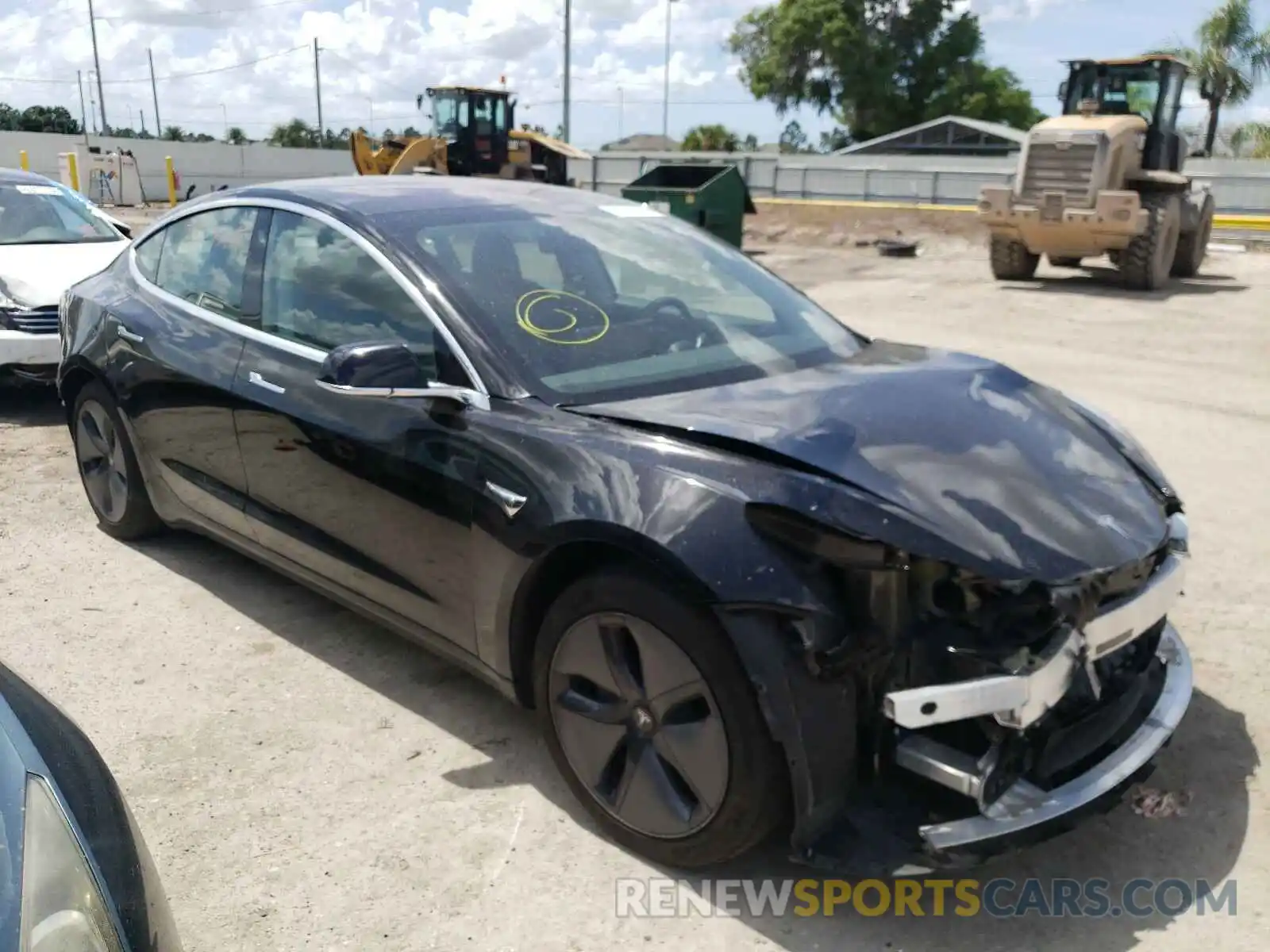 1 Photograph of a damaged car 5YJ3E1EA2KF305056 TESLA MODEL 3 2019