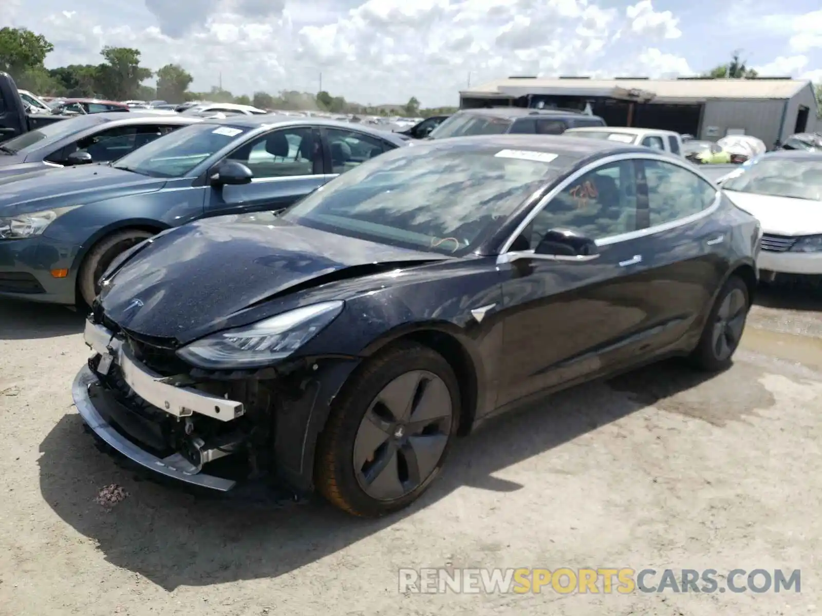 2 Photograph of a damaged car 5YJ3E1EA2KF305056 TESLA MODEL 3 2019