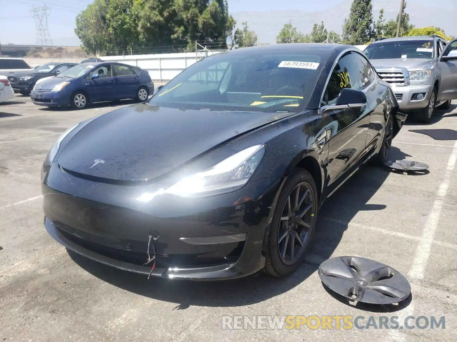 2 Photograph of a damaged car 5YJ3E1EA2KF305400 TESLA MODEL 3 2019