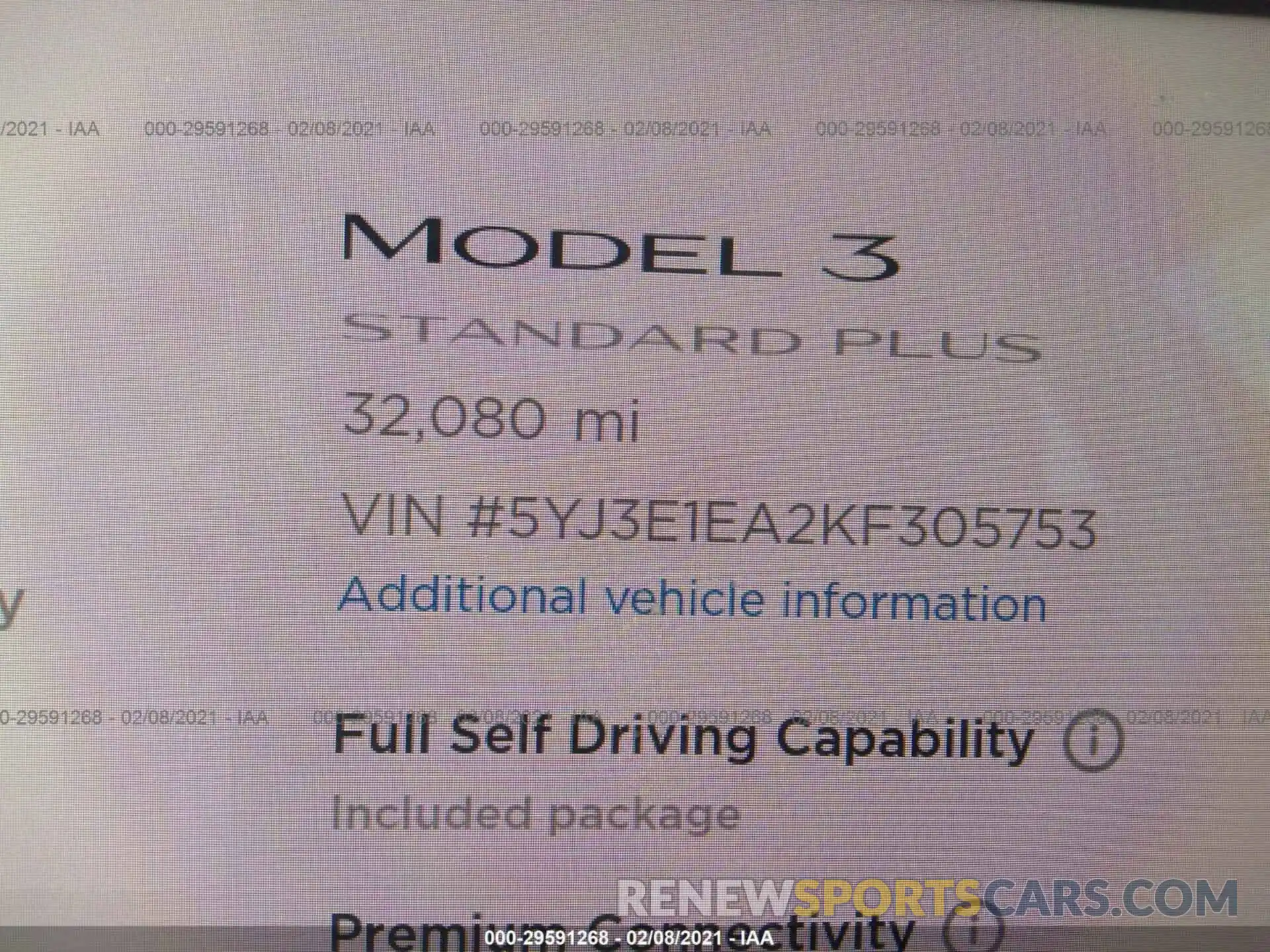 7 Photograph of a damaged car 5YJ3E1EA2KF305753 TESLA MODEL 3 2019