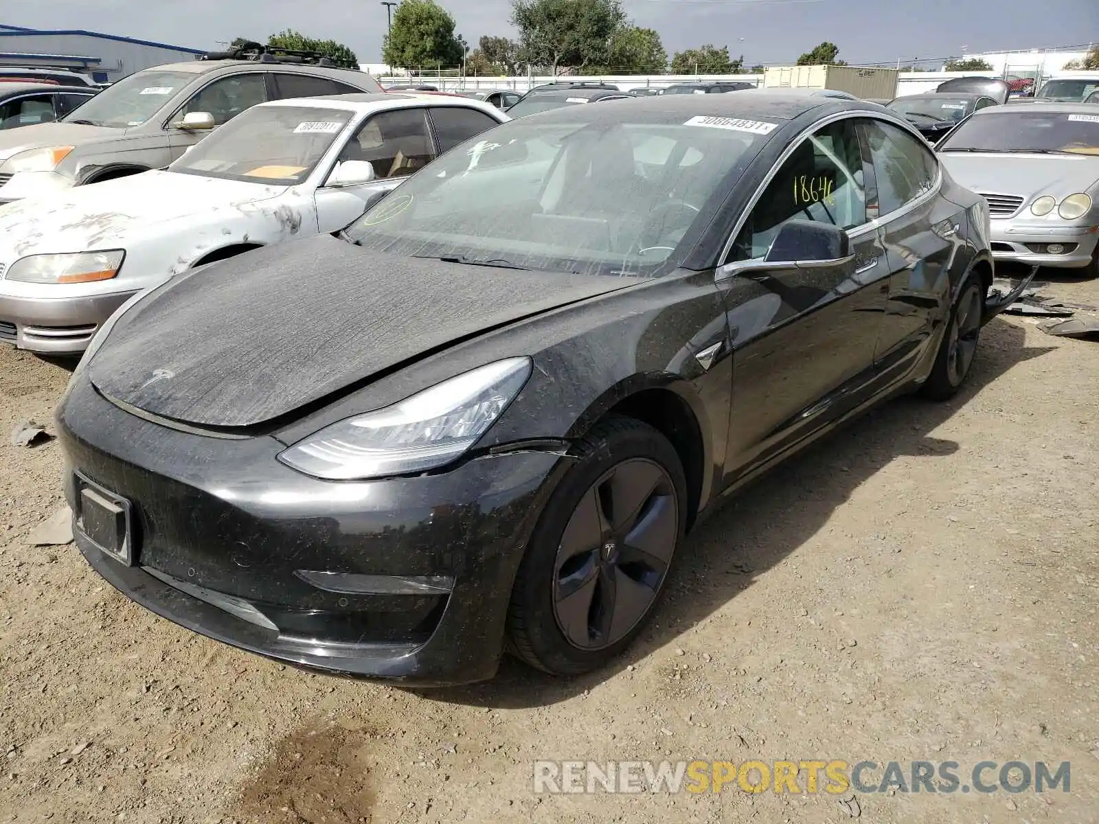 2 Photograph of a damaged car 5YJ3E1EA2KF305803 TESLA MODEL 3 2019