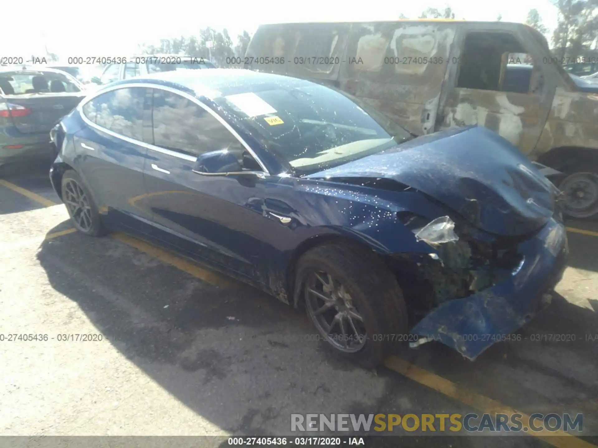 1 Photograph of a damaged car 5YJ3E1EA2KF307096 TESLA MODEL 3 2019