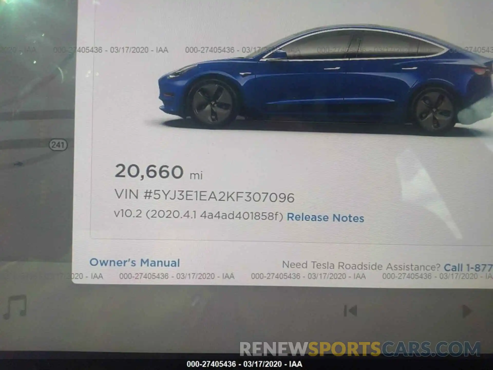 7 Фотография поврежденного автомобиля 5YJ3E1EA2KF307096 TESLA MODEL 3 2019