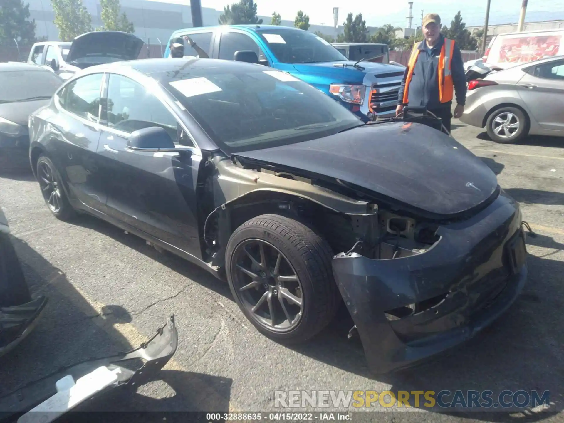 1 Photograph of a damaged car 5YJ3E1EA2KF307227 TESLA MODEL 3 2019