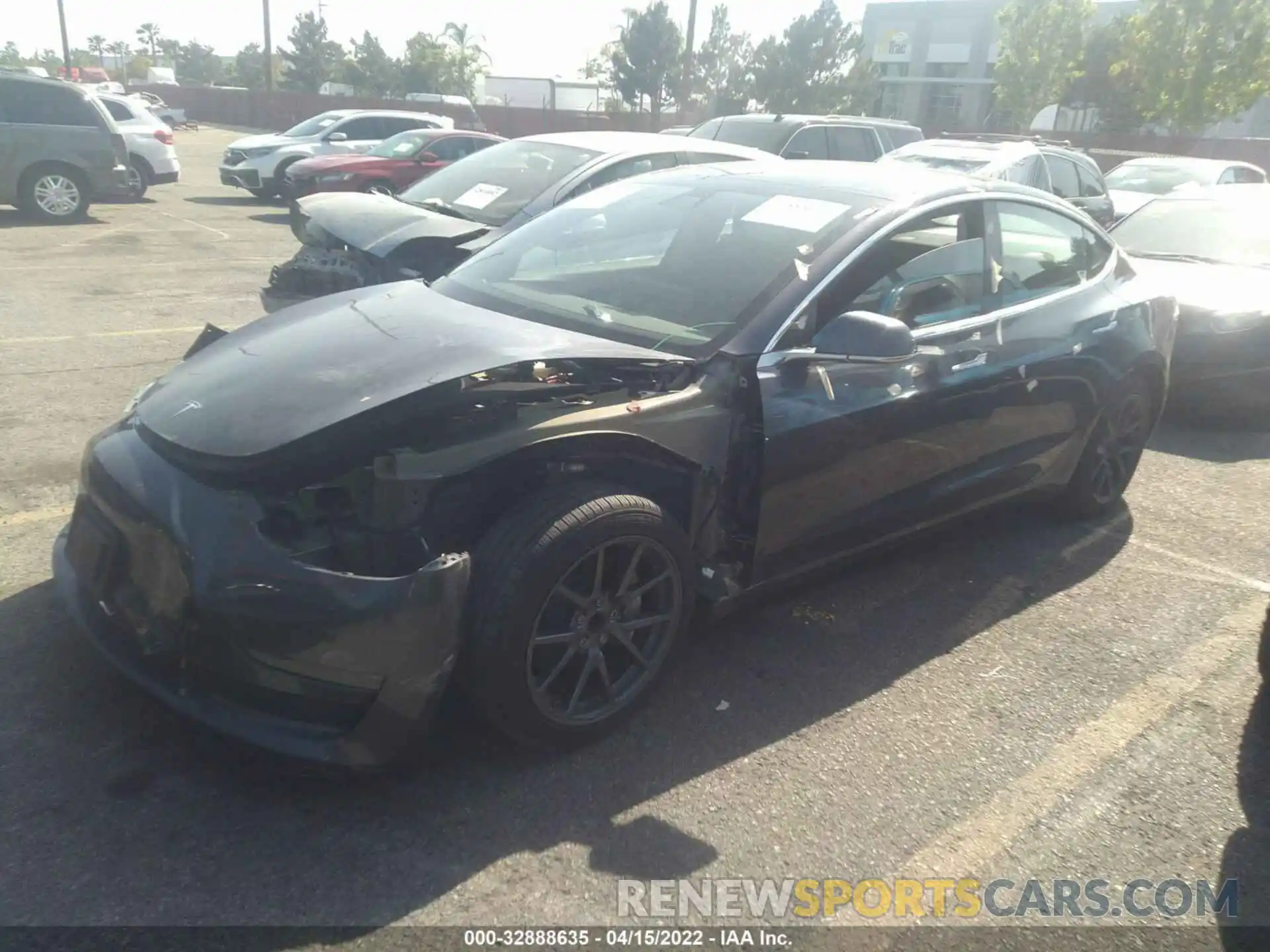 2 Photograph of a damaged car 5YJ3E1EA2KF307227 TESLA MODEL 3 2019