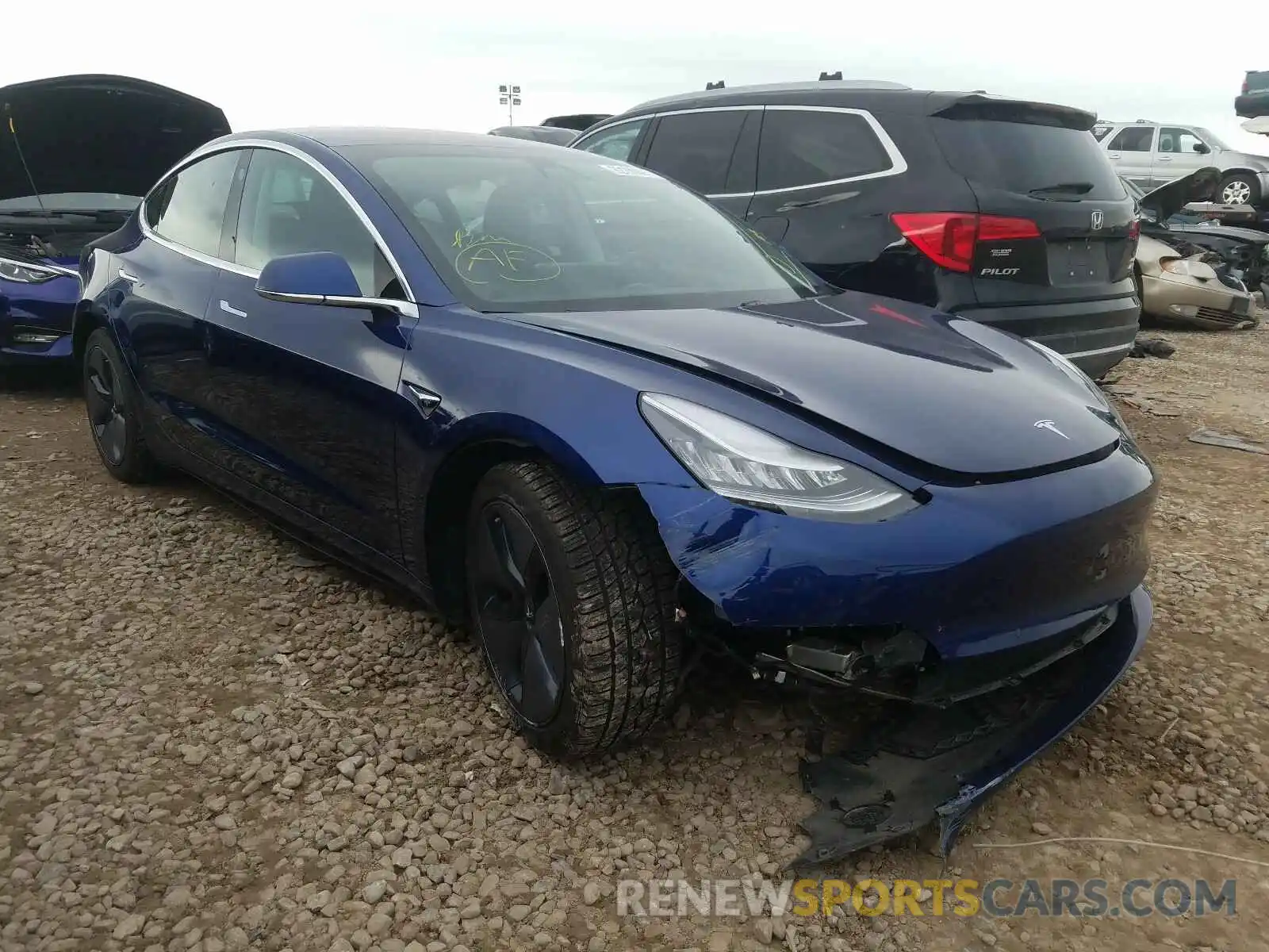 1 Photograph of a damaged car 5YJ3E1EA2KF309236 TESLA MODEL 3 2019