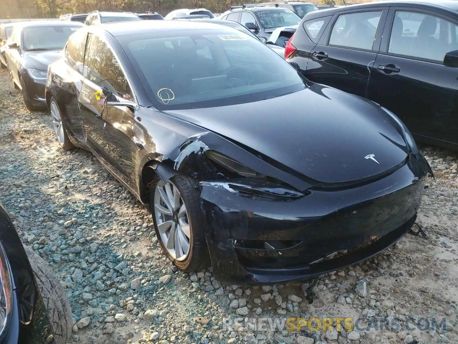 1 Photograph of a damaged car 5YJ3E1EA2KF310628 TESLA MODEL 3 2019