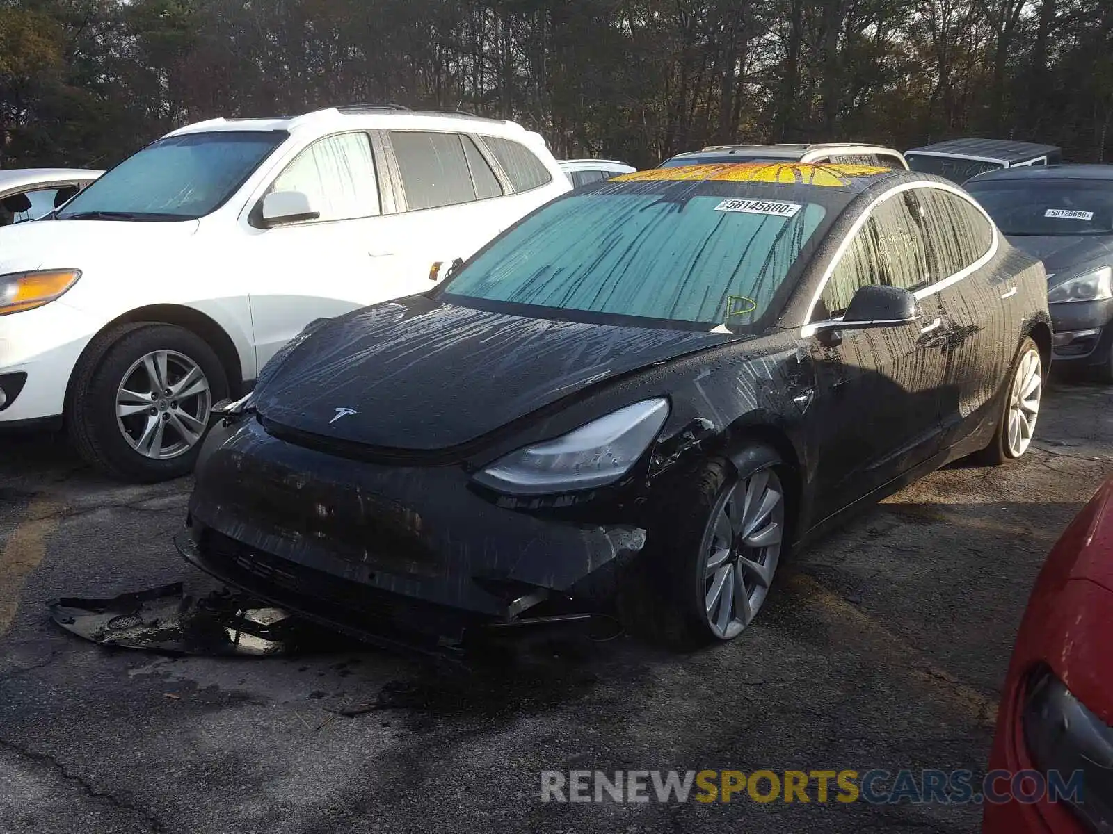 2 Photograph of a damaged car 5YJ3E1EA2KF310628 TESLA MODEL 3 2019