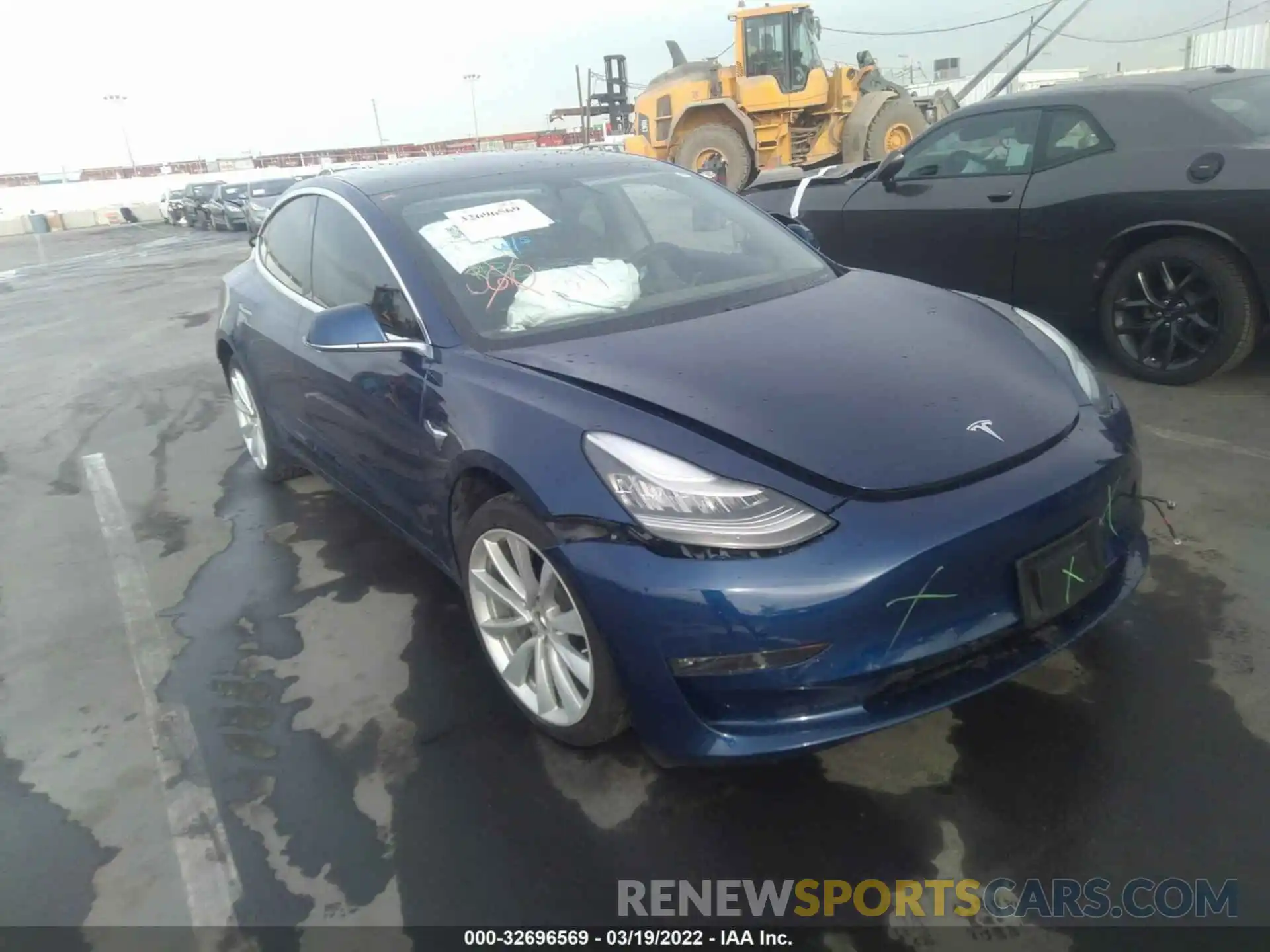 1 Photograph of a damaged car 5YJ3E1EA2KF311567 TESLA MODEL 3 2019