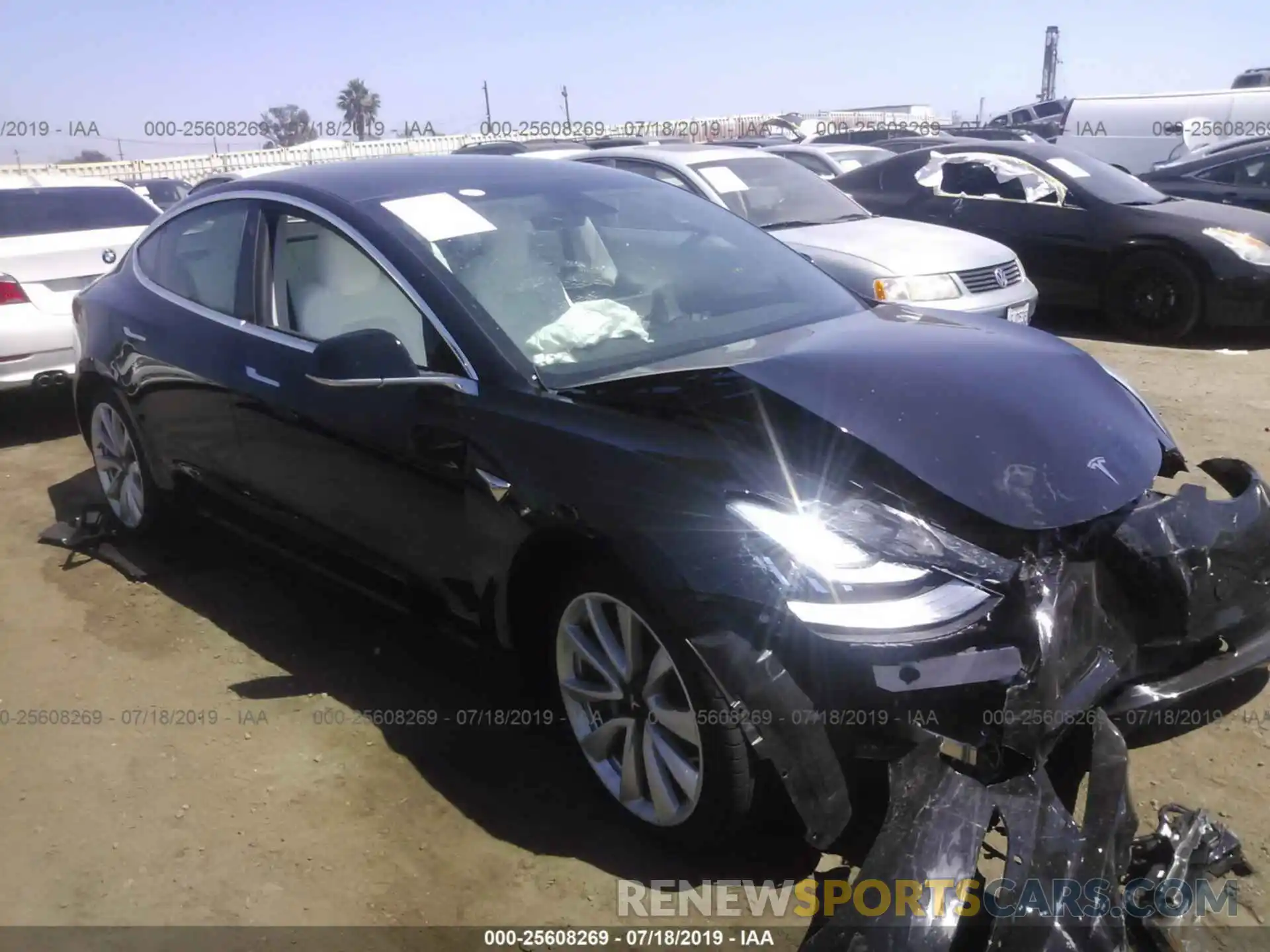 1 Photograph of a damaged car 5YJ3E1EA2KF312587 TESLA MODEL 3 2019