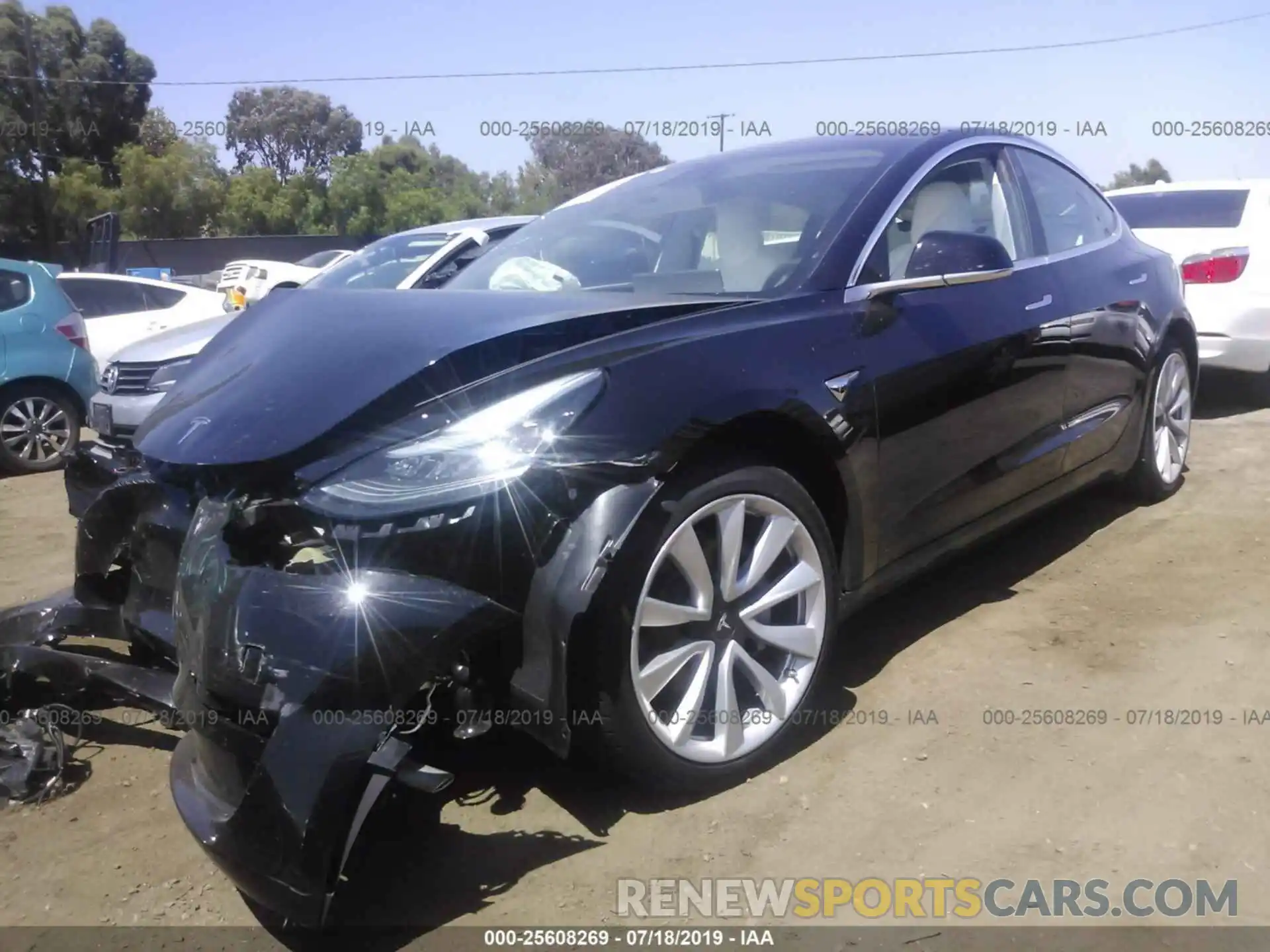 2 Photograph of a damaged car 5YJ3E1EA2KF312587 TESLA MODEL 3 2019