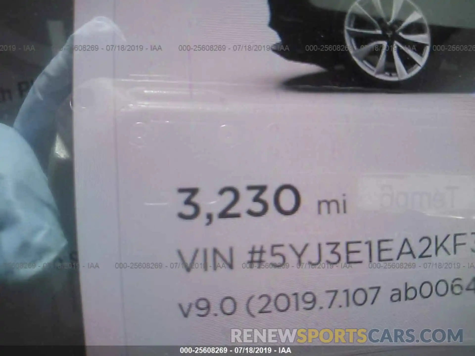 7 Photograph of a damaged car 5YJ3E1EA2KF312587 TESLA MODEL 3 2019