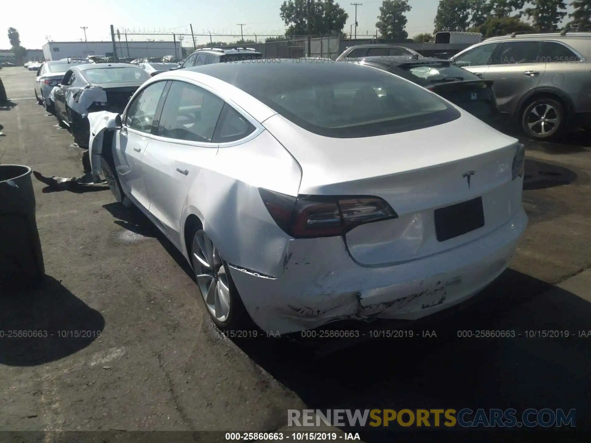 3 Photograph of a damaged car 5YJ3E1EA2KF313030 TESLA MODEL 3 2019