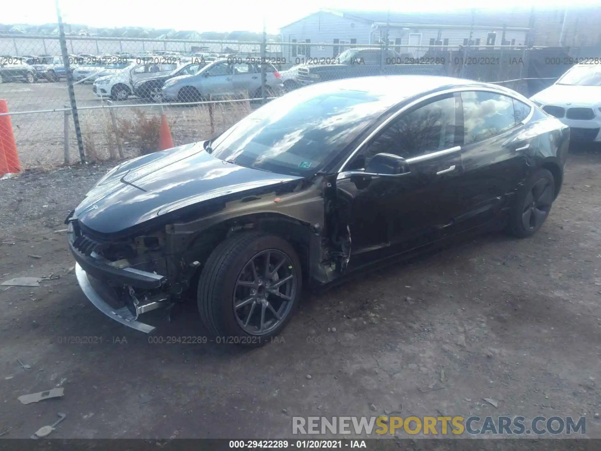 2 Photograph of a damaged car 5YJ3E1EA2KF313240 TESLA MODEL 3 2019