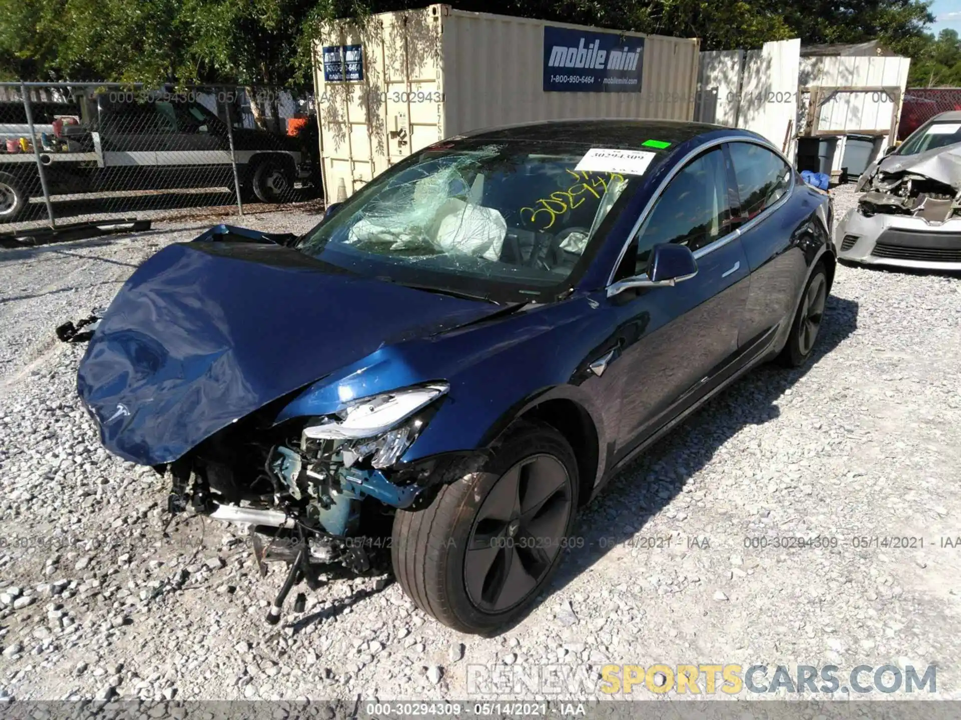 2 Photograph of a damaged car 5YJ3E1EA2KF313867 TESLA MODEL 3 2019