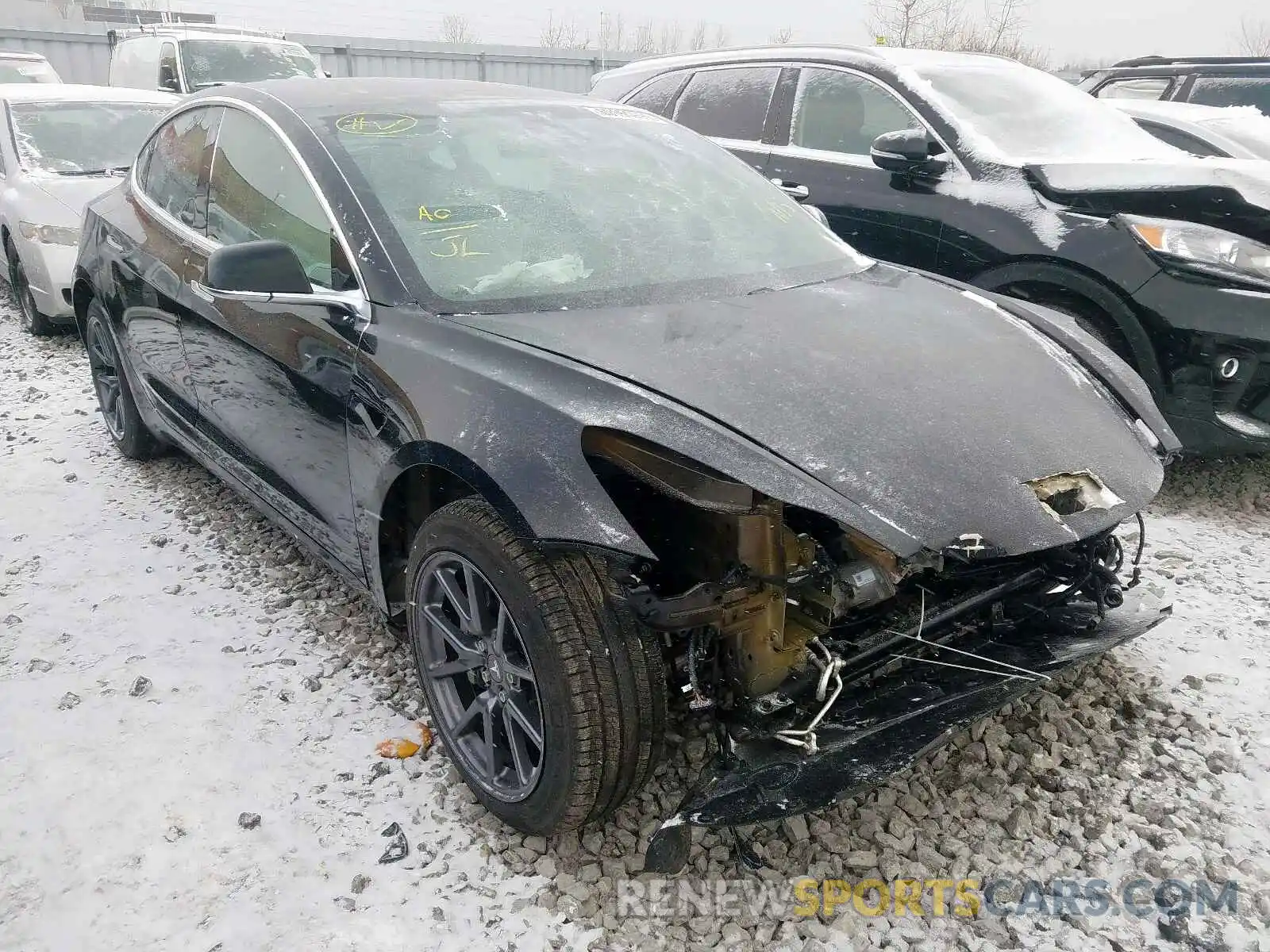 1 Photograph of a damaged car 5YJ3E1EA2KF322195 TESLA MODEL 3 2019